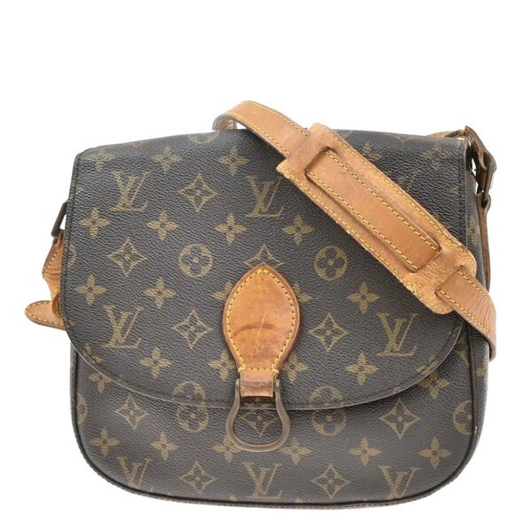 LOUIS VUITTON Saint Cloud GM Shoulder Bag Monogram Leather Brown - Picture 1 of 14